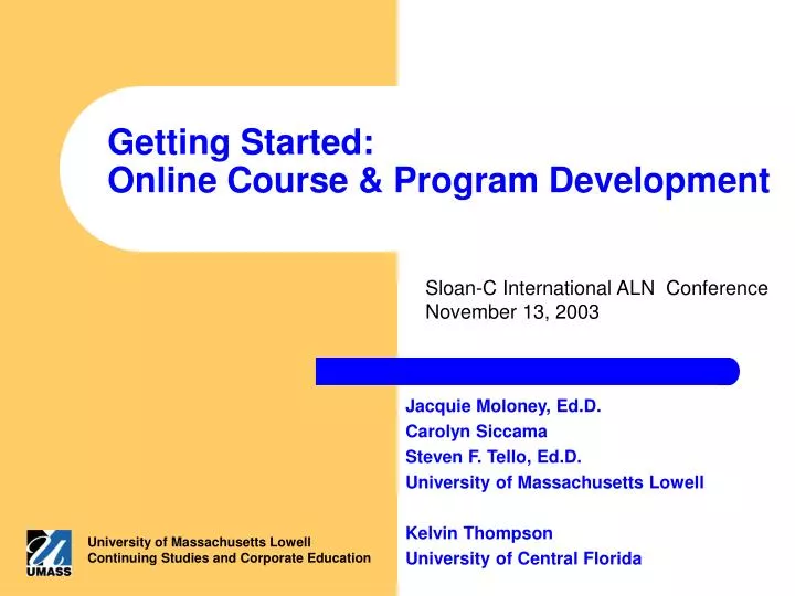 getting started online course program development