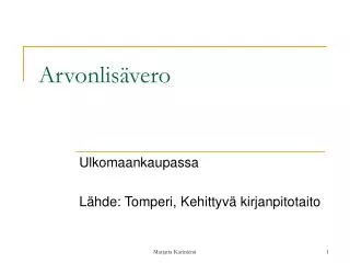 arvonlis vero