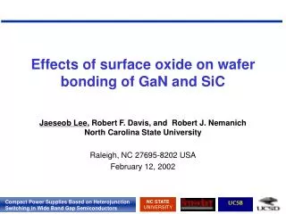 Effects of surface oxide on wafer bonding of GaN and SiC