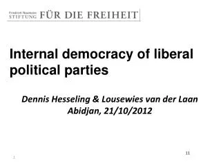 Internal democracy of liberal political parties