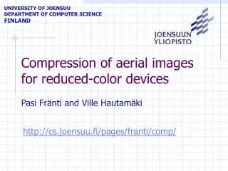 Compression of aerial images for reduced-color devices