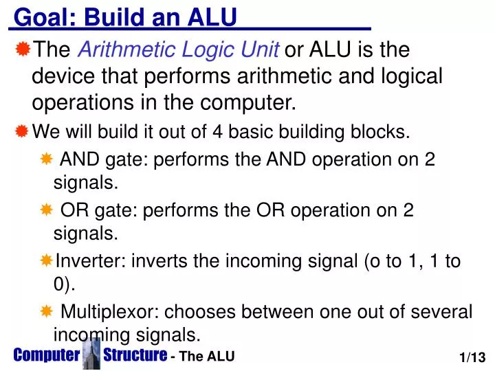 goal build an alu