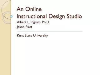 An Online Instructional Design Studio