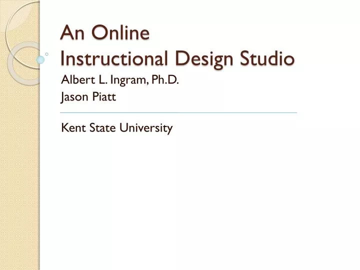 an online instructional design studio