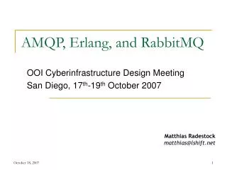 AMQP, Erlang, and RabbitMQ