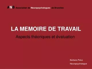 la memoire de travail