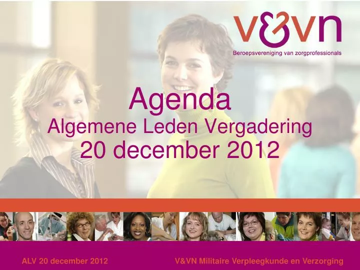 agenda algemene leden vergadering 20 december 2012