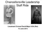 Chancellorsville Leadership Staff Ride