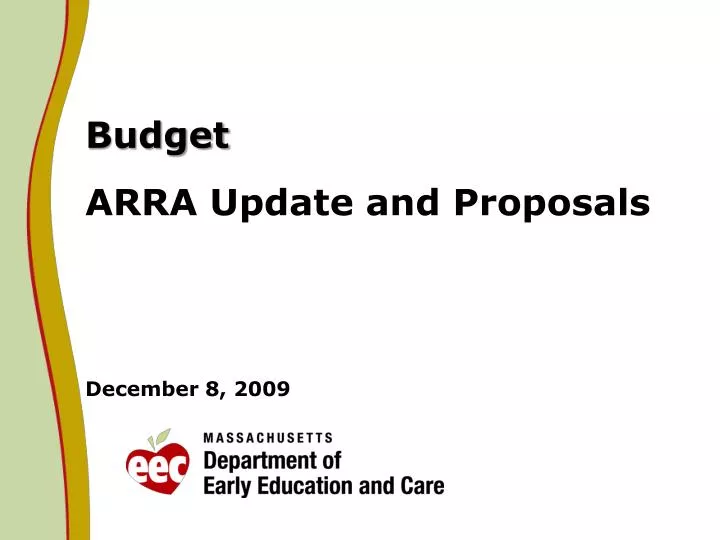 budget arra update and proposals december 8 2009