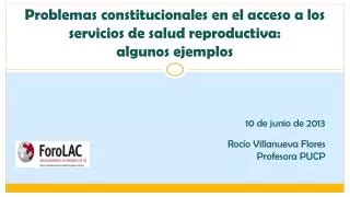problemas constitucionales en el acceso a los servicios de salud reproductiva algunos ejemplos
