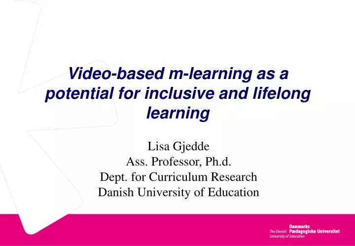 video based m learning as a potential for inclusive and lifelong learning