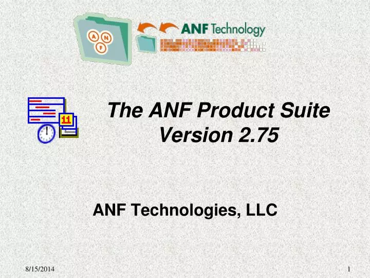 the anf product suite version 2 75