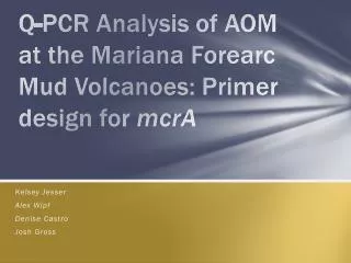Q-PCR Analysis of AOM at the Mariana Forearc Mud Volcanoes: Primer design for mcrA
