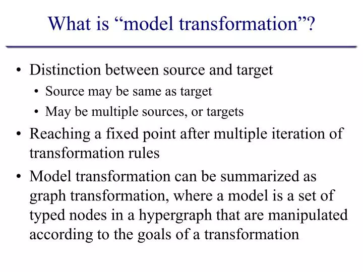 what is model transformation