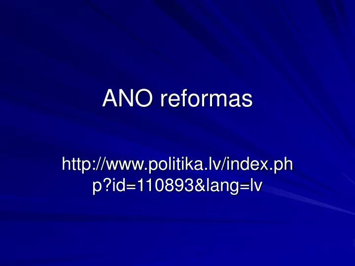 ano reformas