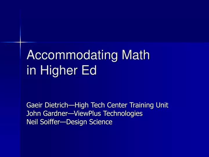accommodating math in higher ed