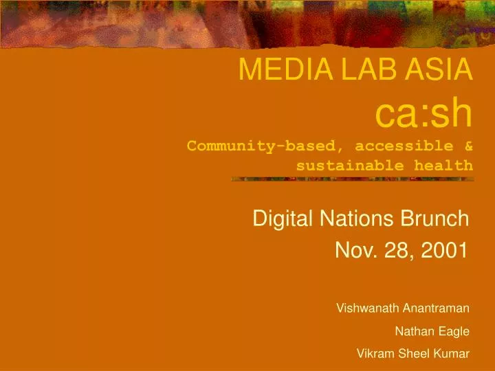 media lab asia ca sh community based accessible sustainable health