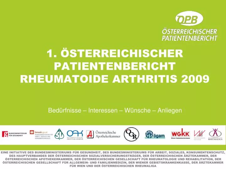 1 sterreichischer patientenbericht rheumatoide arthritis 2009