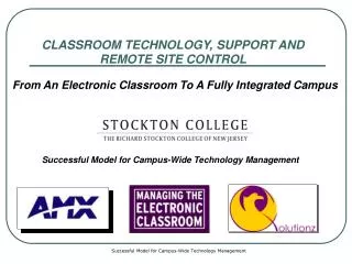 CLASSROOM TECHNOLOGY, SUPPORT AND REMOTE SITE CONTROL