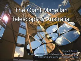 The Giant Magellan Telescope &amp; Australia