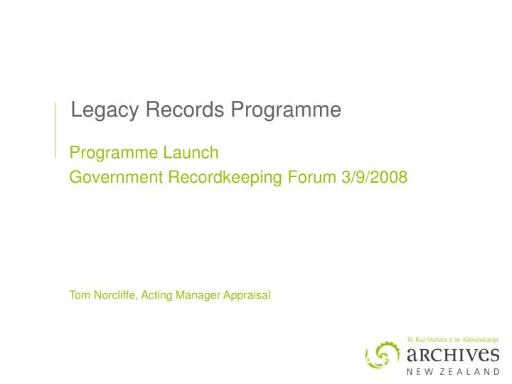 legacy records programme