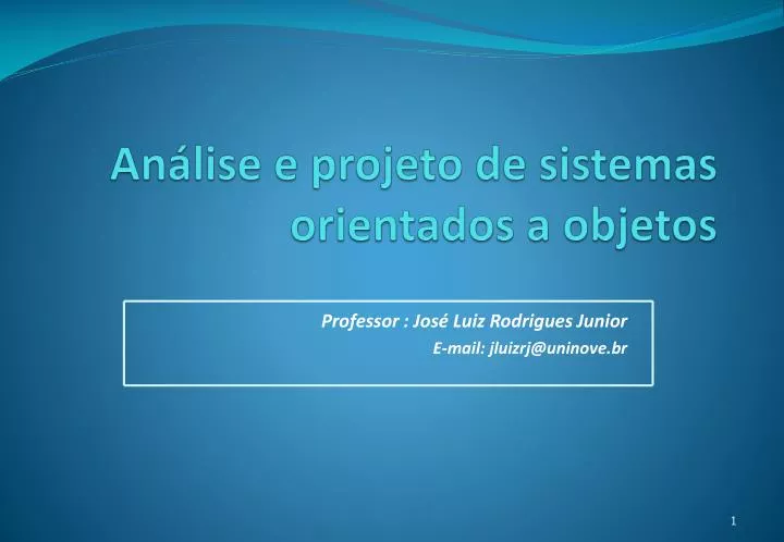 an lise e projeto de sistemas orientados a objetos