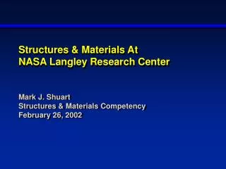 Structures &amp; Materials At NASA Langley Research Center