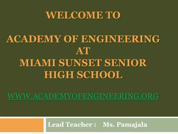 welcome to academy of engineering at miami sunset senior high school www academyofengineering org