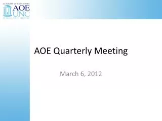 AOE Quarterly Meeting