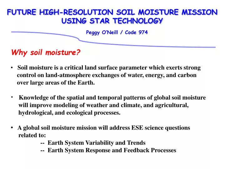 future high resolution soil moisture mission using star technology