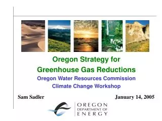 Oregon Strategy for Greenhouse Gas Reductions Oregon Water Resources Commission
