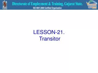 LESSON-21. Transitor