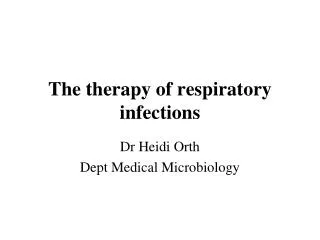 The therapy of respiratory infections