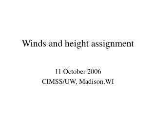 Winds and height assignment