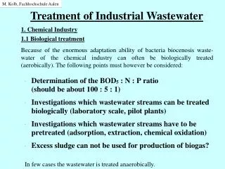 Treatment of Industrial Wastewater