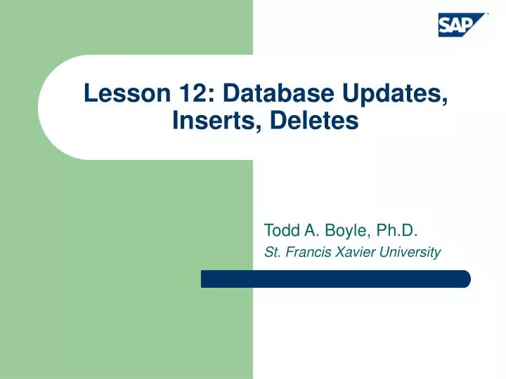 lesson 12 database updates inserts deletes