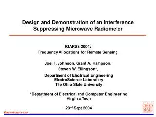 Design and Demonstration of an Interference Suppressing Microwave Radiometer