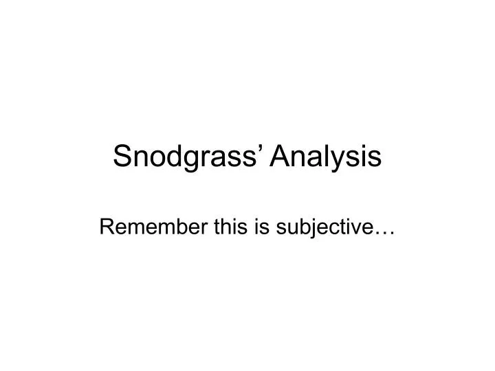 snodgrass analysis
