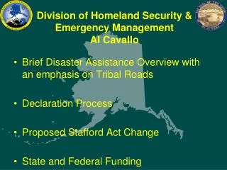 Division of Homeland Security &amp; Emergency Management Al Cavallo