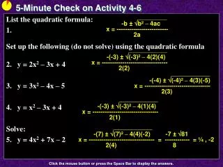 5-Minute Check on Activity 4-6