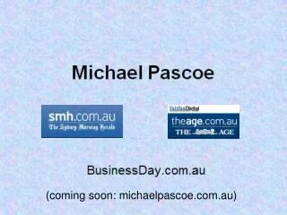 (coming soon: michaelpascoe.au)