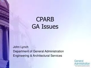 CPARB GA Issues