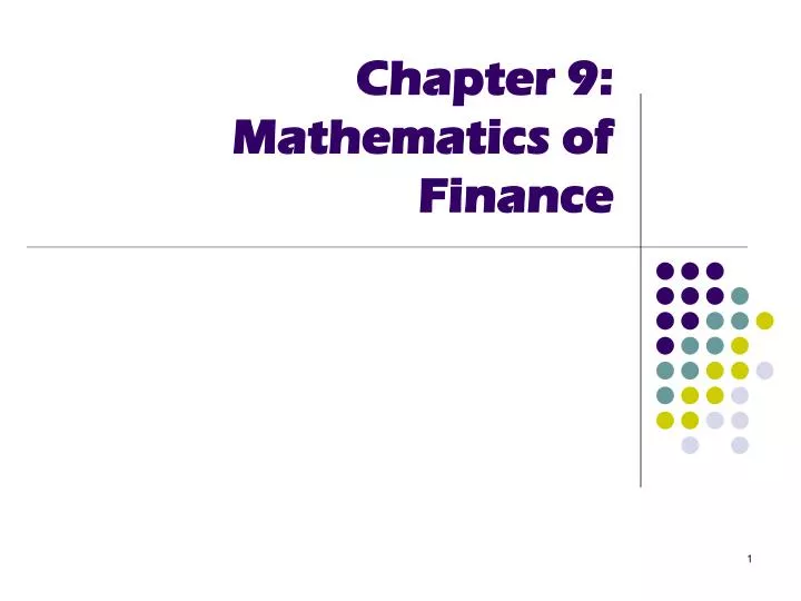 chapter 9 mathematics of finance