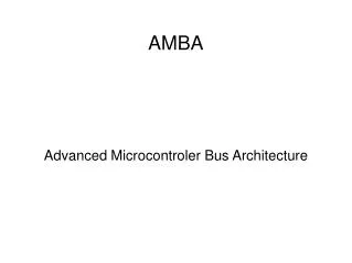 advanced microcontroler bus architecture