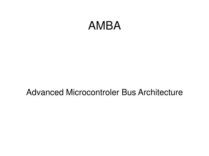 advanced microcontroler bus architecture