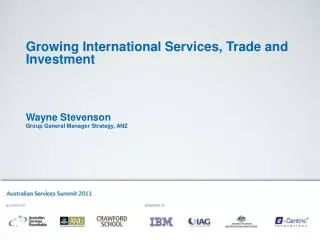Growing International Services, Trade and Investment