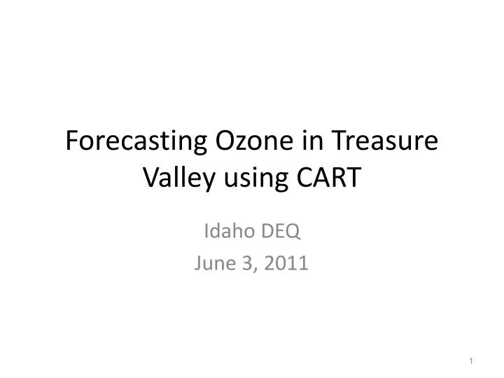 forecasting ozone in treasure valley using cart