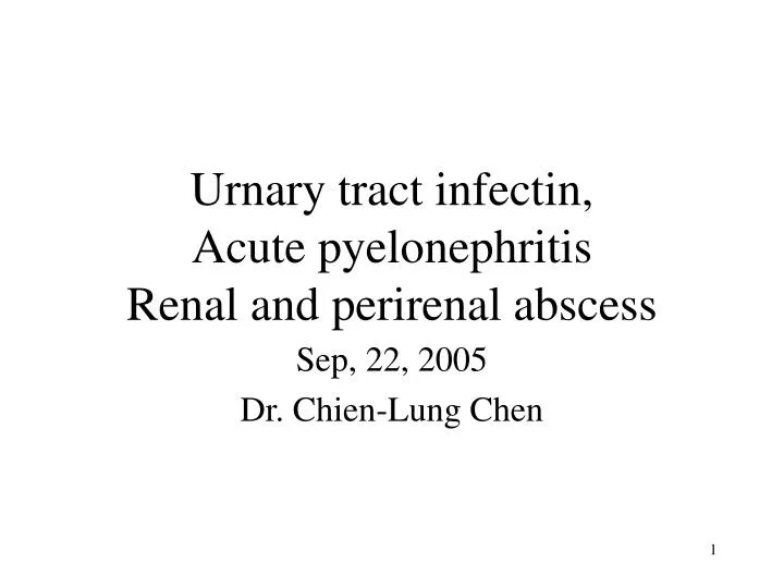 urnary tract infectin acute pyelonephritis renal and perirenal abscess