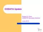 CODATA Update - slide 1
