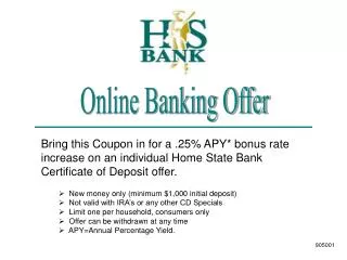 Online Banking Offer